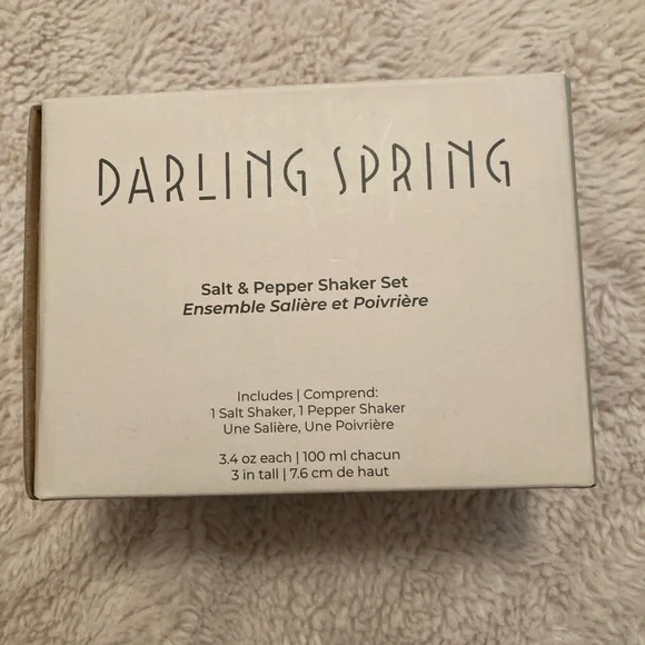 Darling Spring Salt Pepper Shaker Set Farmhouse Ceramic Stoneware - Picture 2 of 5